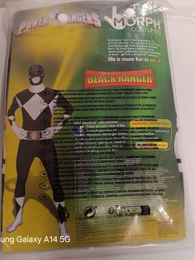 Power Ranger Black Ranger Men's Costume - Black